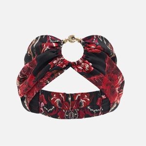 CAMILLA *Sisterhood of the Rose* black red floral silk boho ring headband